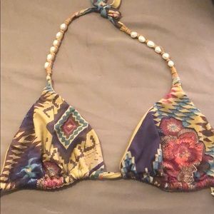NWT Despi Shelly Vintage Gold Bikini Top